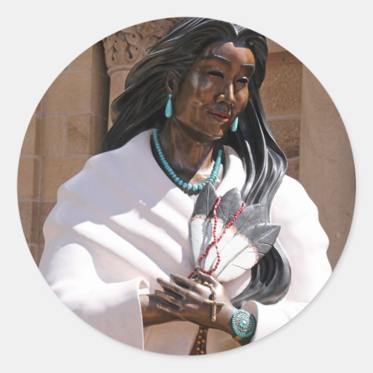 Sticker Rond Sainte Kateri Tekakwitha (Devant)