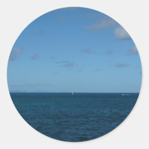 Sticker Rond Sainte-Lucie Horizon Océan Bleu