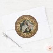 Sticker Rond Sainte Thérèse de l'Enfant Jésus Petite Fleur (Enveloppe)