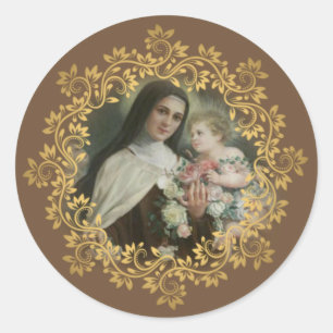 Sticker Rond Sainte Thérèse de l'Enfant Jésus Petite Fleur