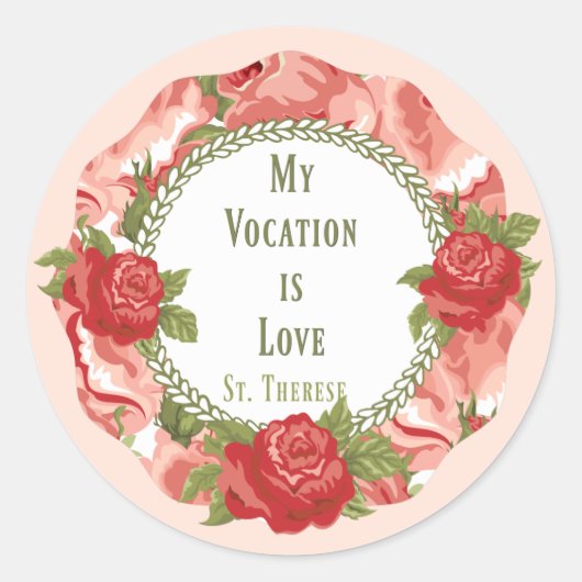 Sticker Rond Sainte Thérèse de l'Enfant Jésus Petite Fleur (Devant)