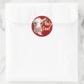 Sticker Rond Sainte vache ! (Sac)