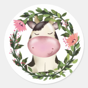 Sticker Rond Sainte vache !