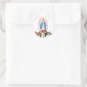 Sticker Rond Sainte Vierge Marie Roses catholiques Religieux (Sac)