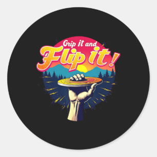 Sticker Rond Saisissez-le Et Retournez-le Drôle De Joueur De Go