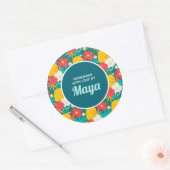 Sticker Rond Saison Aloha Hawaiian (Enveloppe)