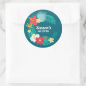 Sticker Rond Saison Aloha Hawaiian (Sac)