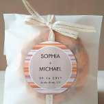 Sticker Rond Saison automne Serape | Mariage minimal<br><div class="desc">Un ensemble d'autocollants ronds et colorés serape motifs de mariage dans un style ouvert et minimaliste qui rappelle les couleurs de la saison automnale.</div>