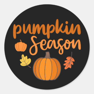 Sticker Rond Saison citrouille automne