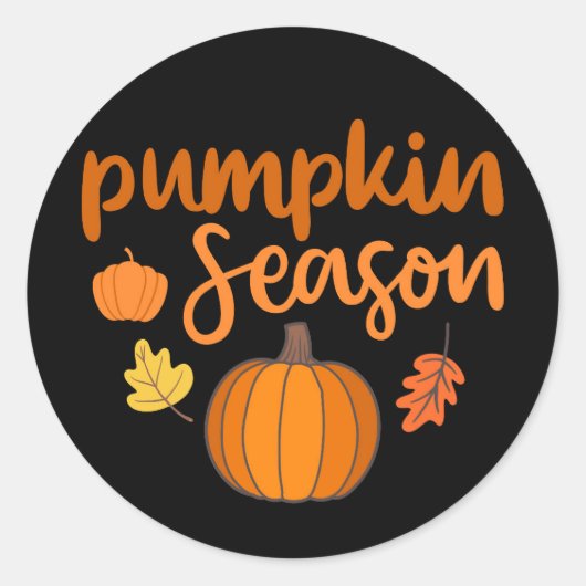 Sticker Rond Saison citrouille automne (Devant)