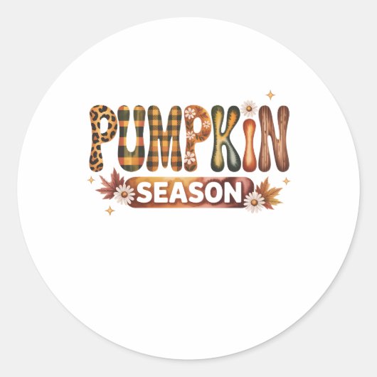 Sticker Rond Saison citrouille Boho Automne (Devant)