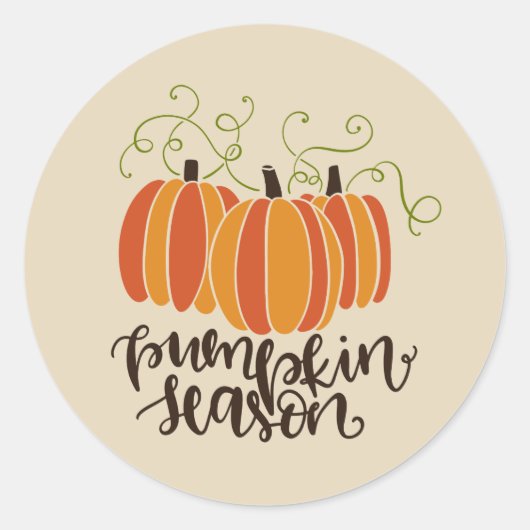 Sticker Rond Saison citrouille Thanksgiving Fall (Devant)