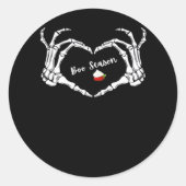 Sticker Rond Saison classique Skeleton Hand Heart (Devant)