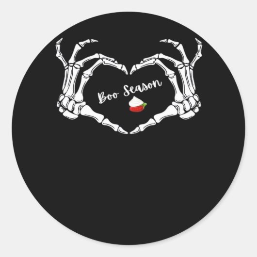 Sticker Rond Saison classique Skeleton Hand Heart (Devant)