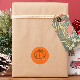 Sticker Rond Saison Cosy Citrouille Automne Esthétique Mignon R