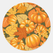 Sticker Rond Saison d'automne Halloween Citrouille Motif (Devant)
