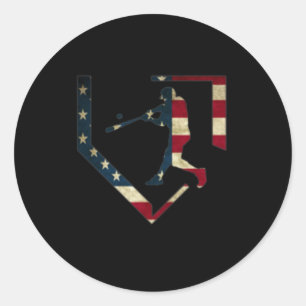 Sticker Rond Saison de baseball au lycée joueur de balle univer