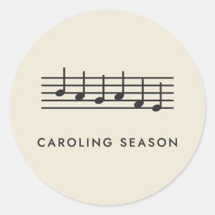 Sticker Rond Saison de chants de Noël Chorale de Noël