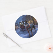 Sticker Rond Saison de Noël des bovins australiens (Enveloppe)