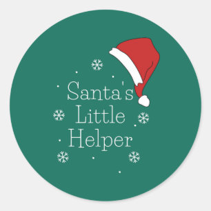 Sticker Rond Saison de vacances, Joyeux Noël, Père Noël Little