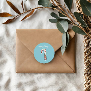 Sticker Rond Saison de vacances Sucre de canne artistique Salut