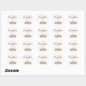 Sticker Rond Saison des citrouilles d'automne (Feuille)