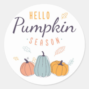 Sticker Rond Saison des citrouilles d'automne