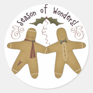 Sticker Rond Saison des merveilles Gingerbread Hommes