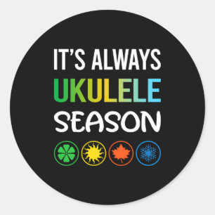 Sticker Rond Saison drôle Ukulele