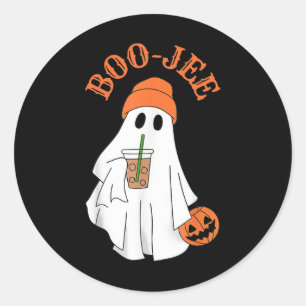 Sticker Rond Saison éffrayante Cute Boujee Ghost Costume d'Hall
