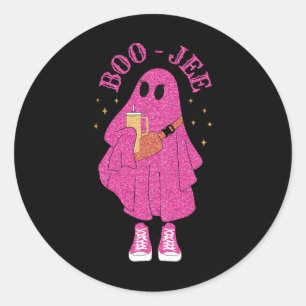 Sticker Rond Saison éffrayante Fantôme rose Halloween Costume B