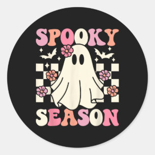 Sticker Rond Saison éffrayante Halloween Ghost Costume Rétro Su