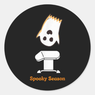 Sticker Rond Saison éffrayante Halloween mignonne Ghost Gymnast