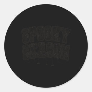 Sticker Rond Saison éffrayante Halloween Spider Webs Varsity Te