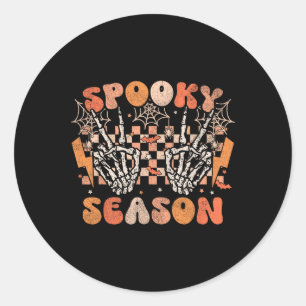 Sticker Rond Saison éffrayante Halloween Squelette Costume Retr