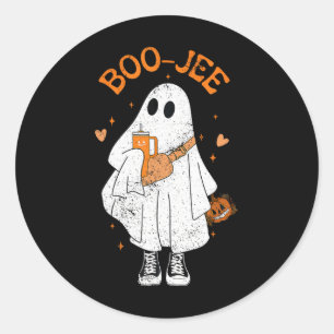 Sticker Rond Saison éffrayante mignonne Fantôme Halloween Bouje