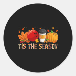 Sticker Rond Saison Leopard Citrouille Bowling Halloween Leaf a