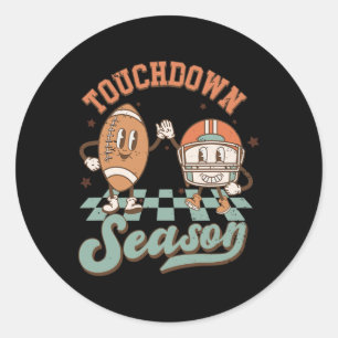 Sticker Rond Saison super Touchdown Football Éclair Bolt Ga