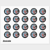 Sticker Rond Saisons de Fun Surf de Santa Hawaïen (Feuille)