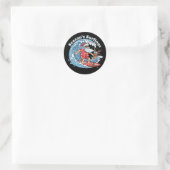 Sticker Rond Saisons de Fun Surf de Santa Hawaïen (Sac)