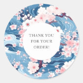 Sticker Rond Sakura Blossom Merci Pour Votre Commande (Devant)