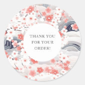 Sticker Rond Sakura Blossom Merci Pour Votre Commande (Devant)