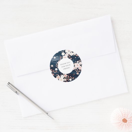 Sticker Rond Sakura Blossom Merci Pour Votre Commande (Enveloppe)