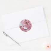 Sticker Rond Sakura Cherry Blossoms rose pâle (Enveloppe)
