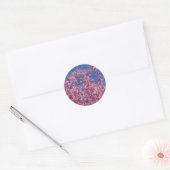 Sticker Rond Sakura Cherry Fleurit Dans Le Bleu (Enveloppe)
