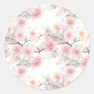 Sticker Rond Sakura, fleurs de cerisiers