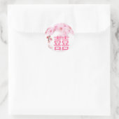 Sticker Rond sakura nuptiale rose cerise (Sac)