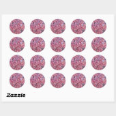Sticker Rond Sakura Pink Cherry Blossom Sky (Feuille)