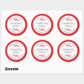 Sticker Rond Salade de canneberge maison Thanksgiving Rouge bri (Feuille)