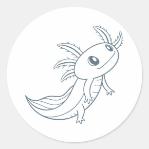 Sticker Rond Salamandre minimaliste Pastel Yeux simples